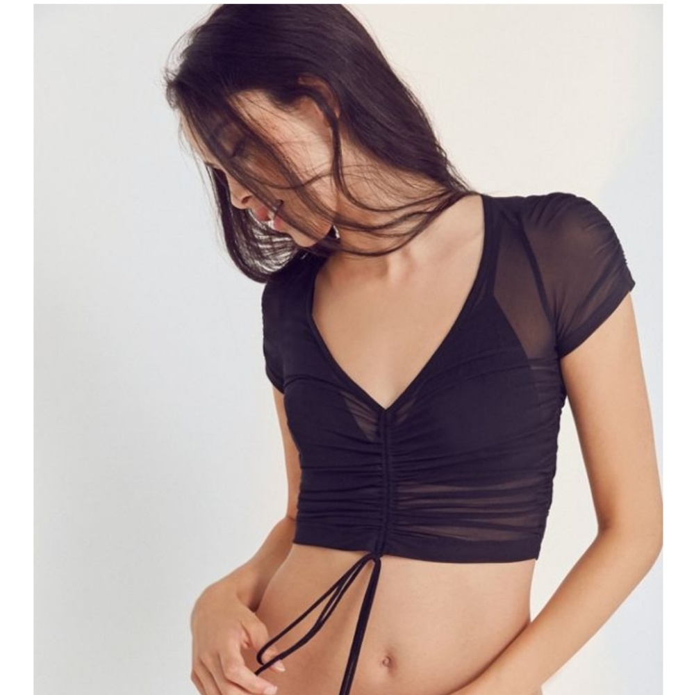 Mesh Cinched Crop Top